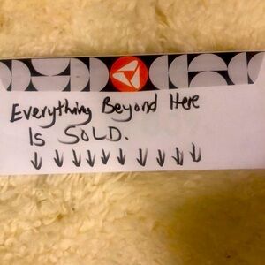 Sold beyond this point.